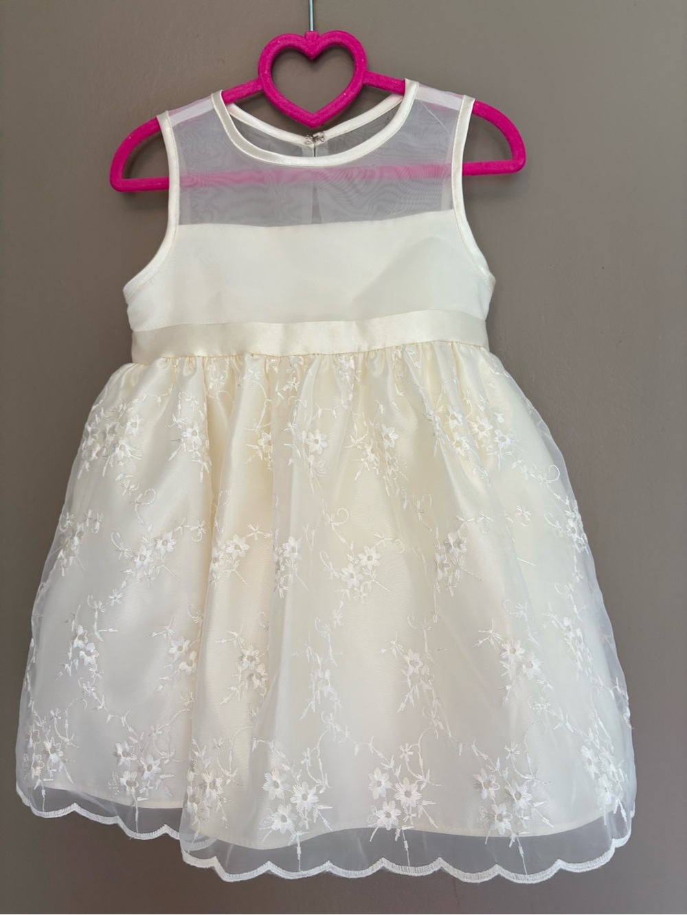American Princess Ivory Floral Lace Dress-Toddler